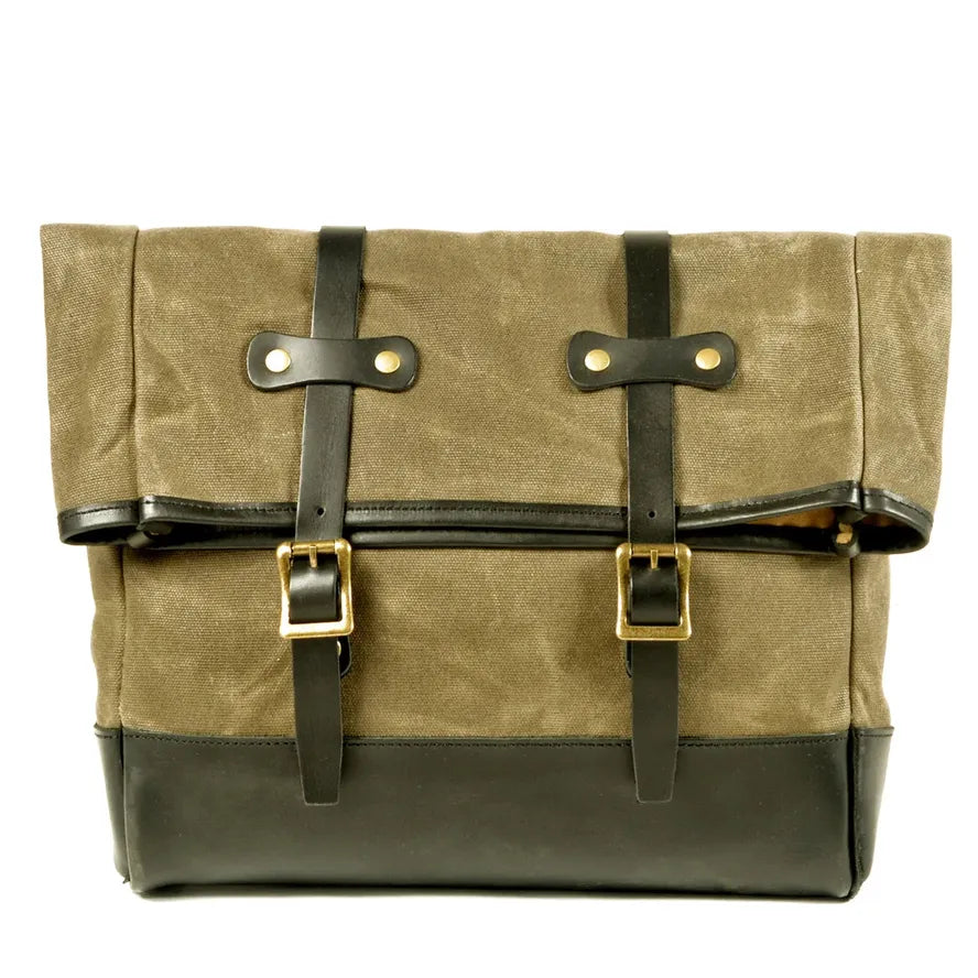 JMT-466122 Large Waterproof Waxed Canvas Vintage Motorcycle Tool Bag