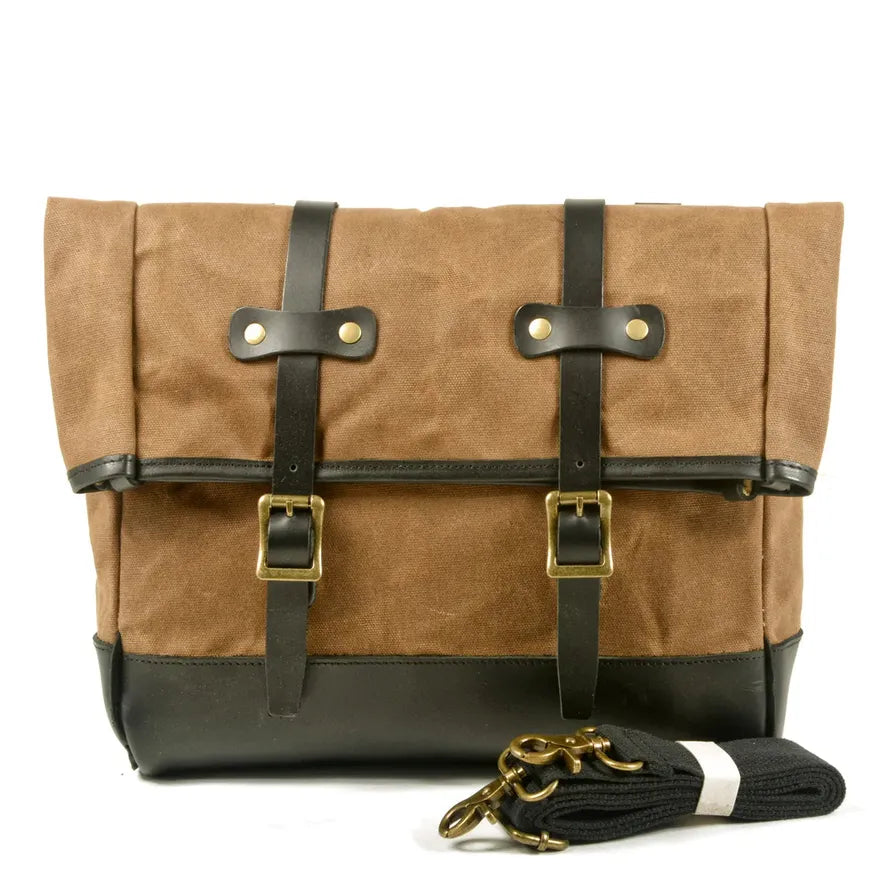 JMT-466122 Large Waterproof Waxed Canvas Vintage Motorcycle Tool Bag