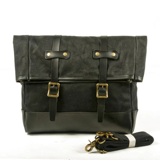 JMT-466122 Large Waterproof Waxed Canvas Vintage Motorcycle Tool Bag