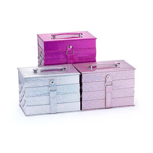 JMT-466186 Cosmetic Set with Eyeshadow Palette, Lipstick, Lip Gloss, and Blush in Pink and Rose Red Shades