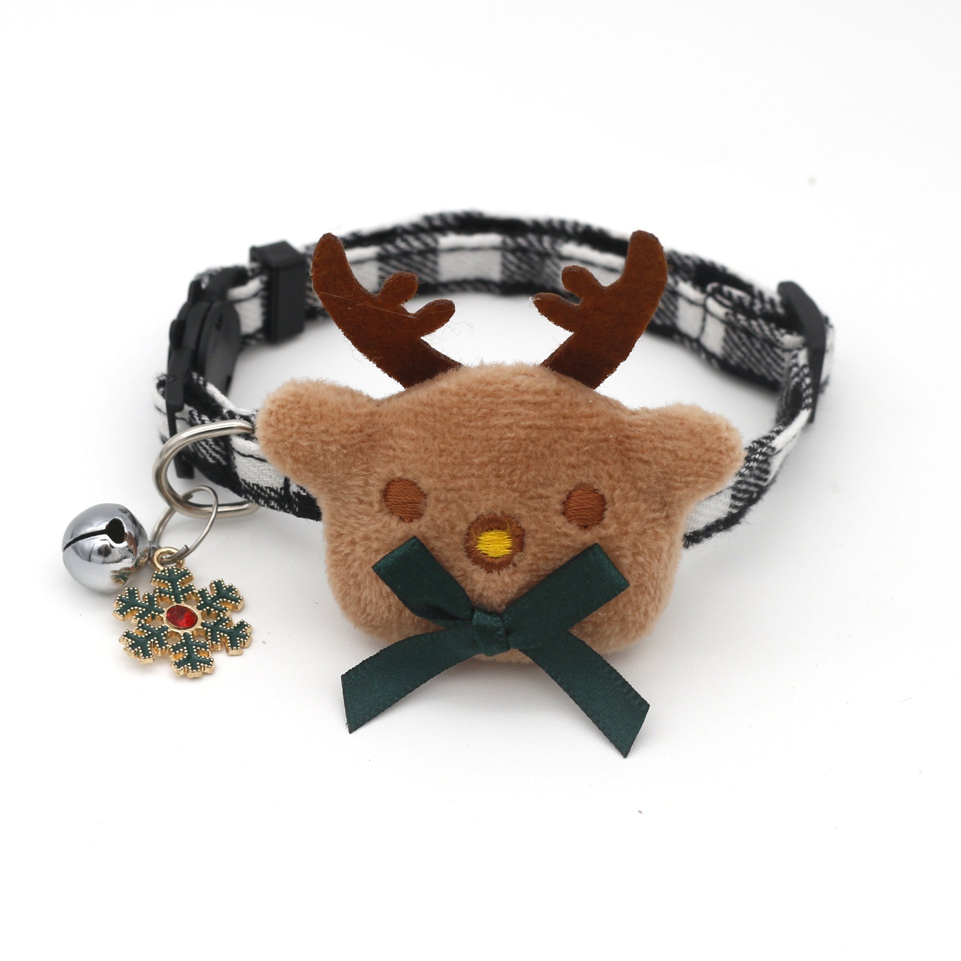 JMT-466250 Plaid Cartoon Bow Collar for Dogs – Cotton, Adjustable 19-32cm for All Seasons