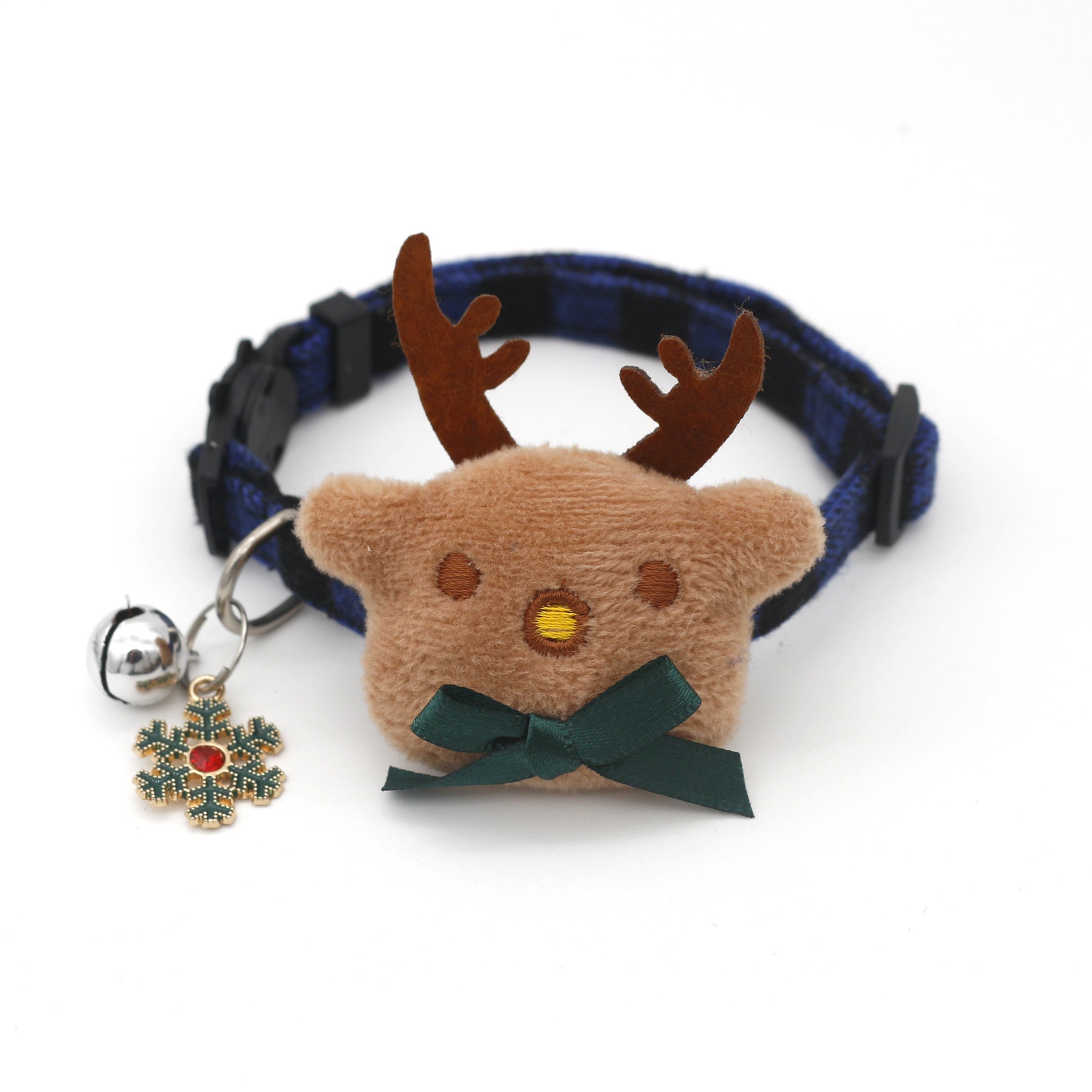 JMT-466250 Plaid Cartoon Bow Collar for Dogs – Cotton, Adjustable 19-32cm for All Seasons