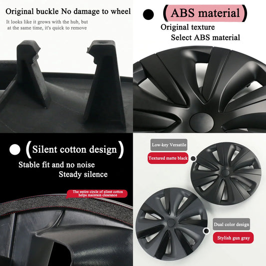 JMT-466378 18 Inch Wheel Hub Cover for Tesla Model 3 - Durable ABS Protective and Decorative Tyre Accessories