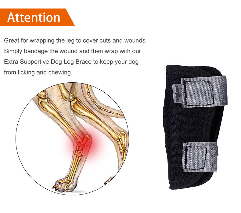 JMT-466378 Dog Recovery Leg Cover - Neoprene Wound Protector for Active Dogs, Sizes S to XL