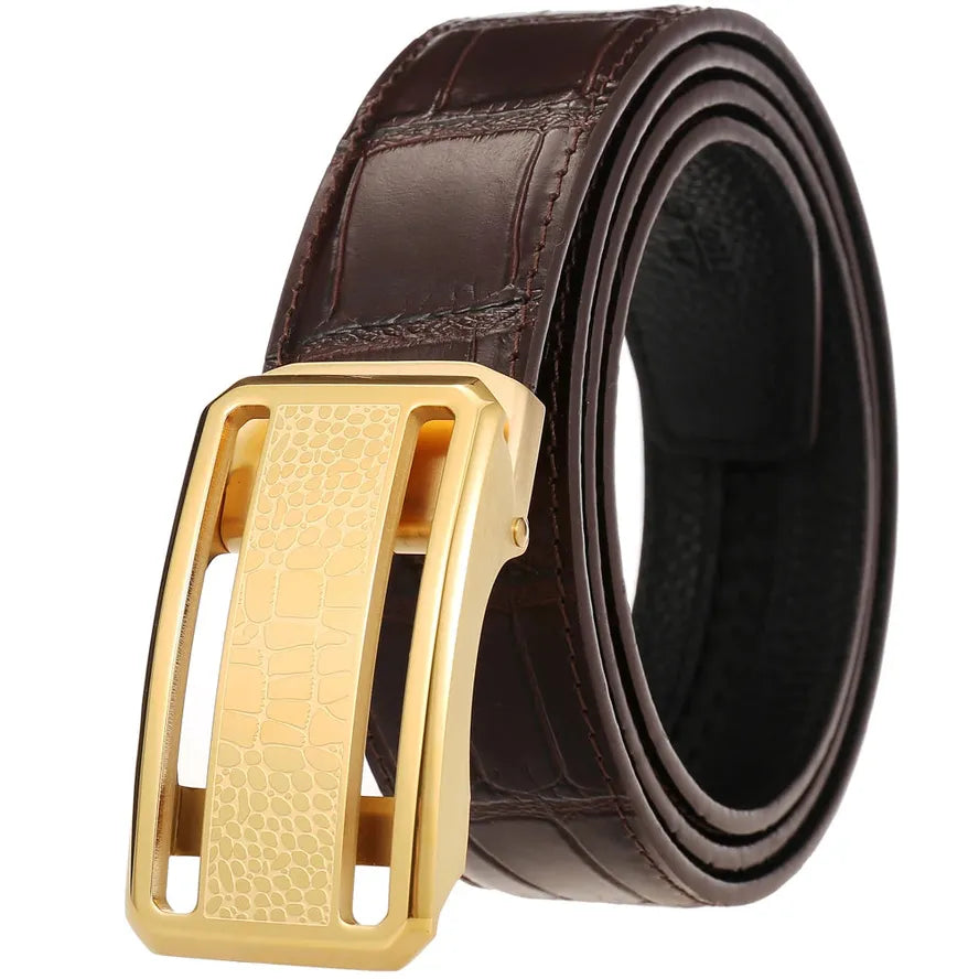JMT-466506 Men's Luxury Leather Belt - Model LY36-61344-8, Durable Authentic Leather Construction