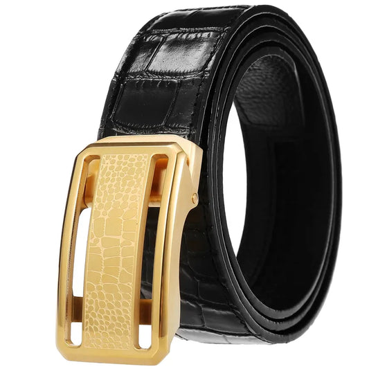 JMT-466506 Men's Luxury Leather Belt - Model LY36-61344-8, Durable Authentic Leather Construction