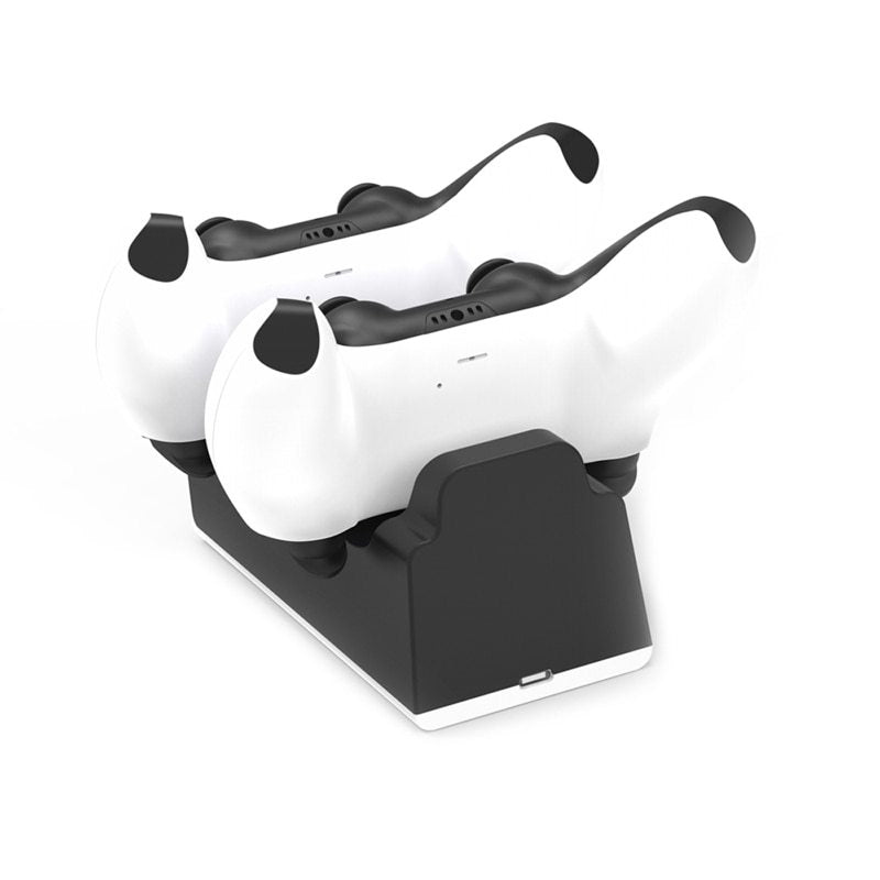 JMT-466762 Dual Charging Dock for PS5 Wireless Controllers - Fast Charge, LED Indicator, Black & White Options