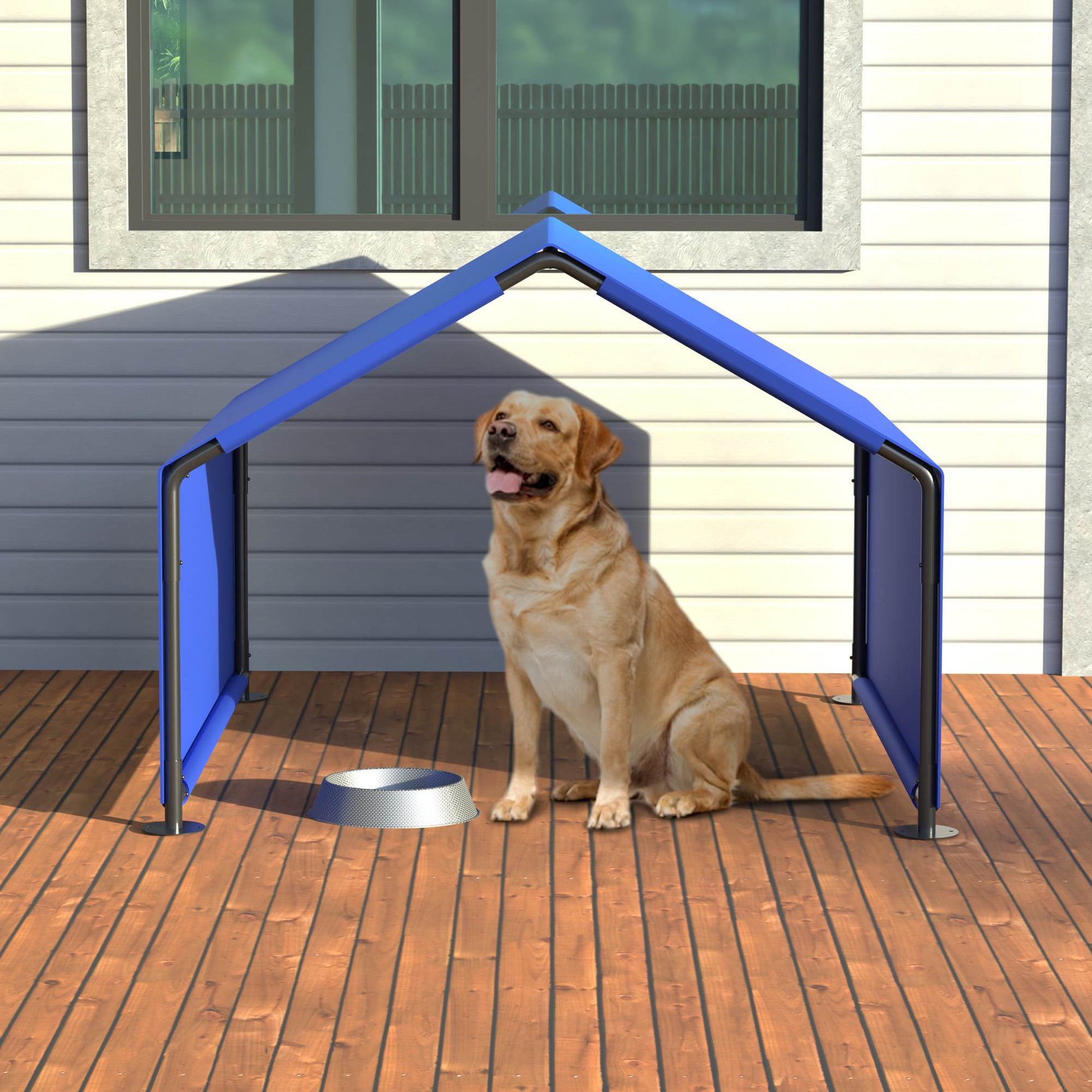 JMT-466762 Outdoor Dog Shade Shelter Tent - Waterproof Canvas for Small and Medium Dogs, UV Protection and Ventilated Design
