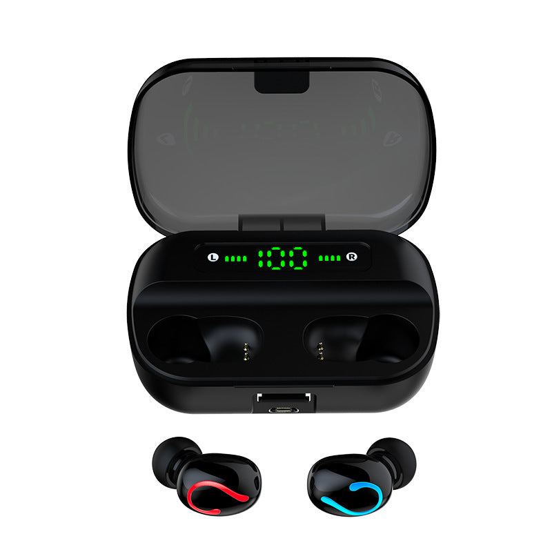 JMT-466890 Intelligent Noise Reduction Wireless Bluetooth Headset with Charging Case and Digital Display