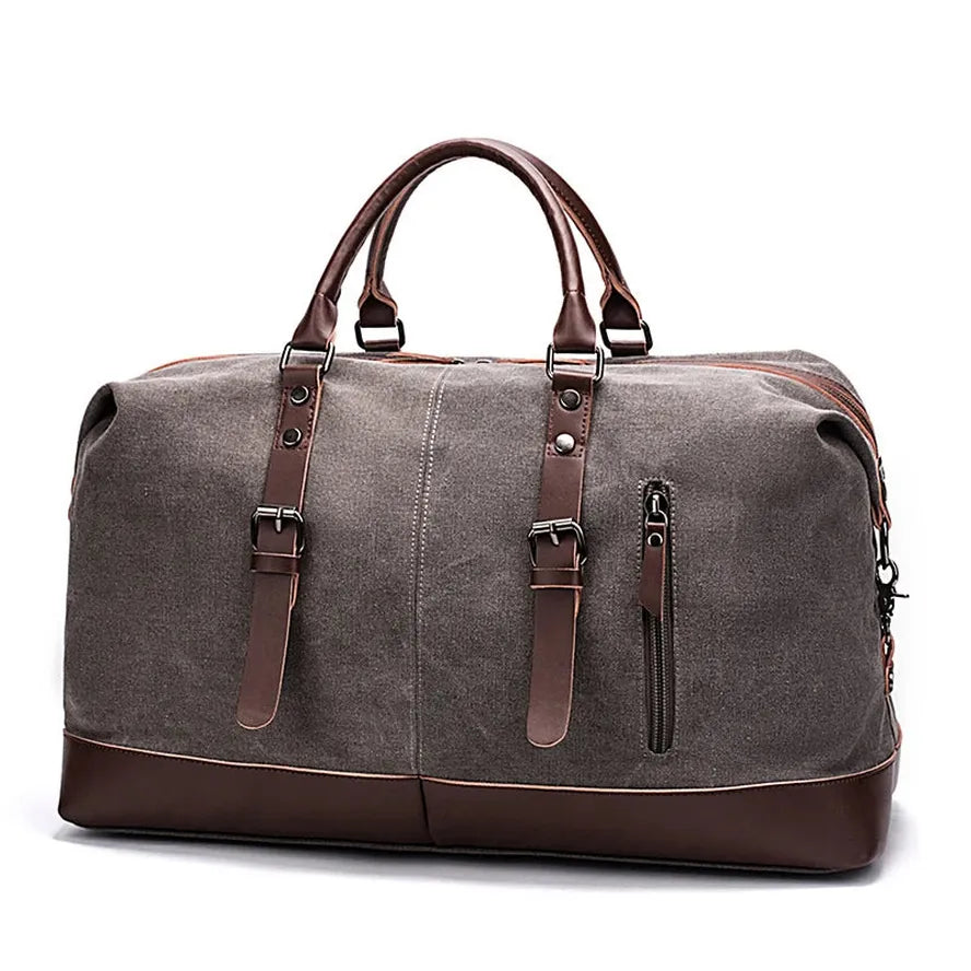 JMT-467146 Men's Vintage Canvas Large Capacity Waterproof Weekender Duffel Bag