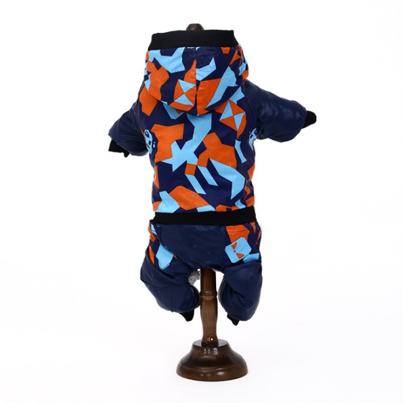JMT-467530 Camouflage Hooded Cotton Jacket for Dogs - Polyester & Arctic Velvet with Fleece Lining