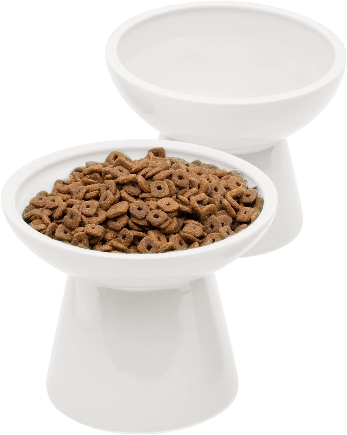 JMT-467722 Elevated Ceramic Cat Food Bowl Set for Comfort and Digestion – Whisker-Friendly Design, Easy to Clean