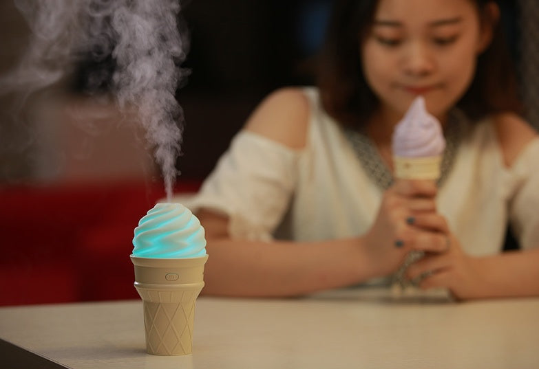 JMT-468042 Cute Ice Cream Humidifier - USB Powered, 41-60 Sq. M Area, Mechanical Operation, Quiet 36dB