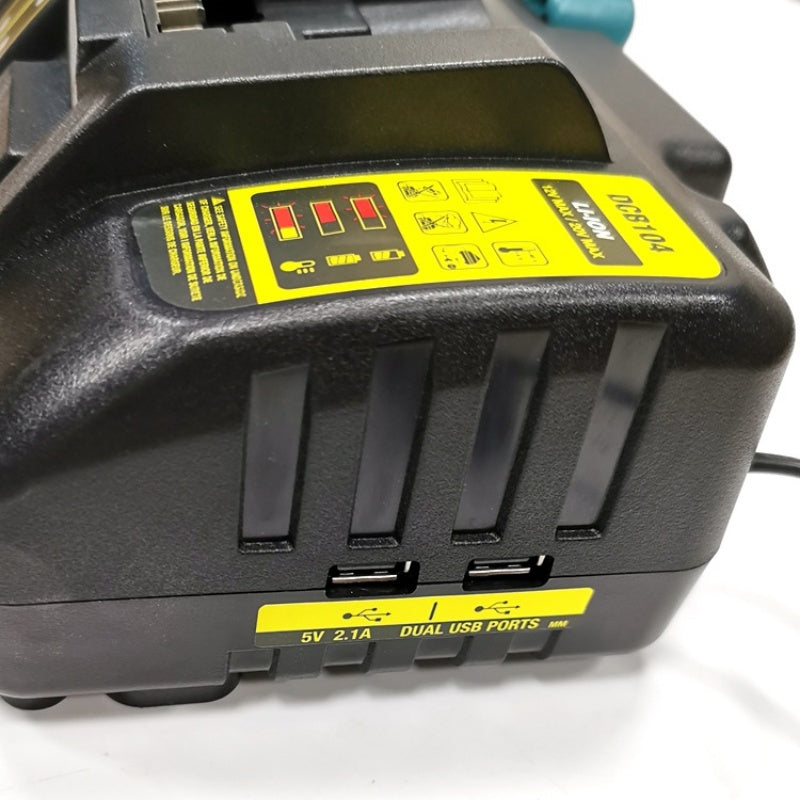 JMT-468234 Four-Port Fast Charger for DCB104 Electric Tool Batteries, 100V-240V Input, 14.4V-18V Output, 12A Total Capacity, Built-In Safety Features