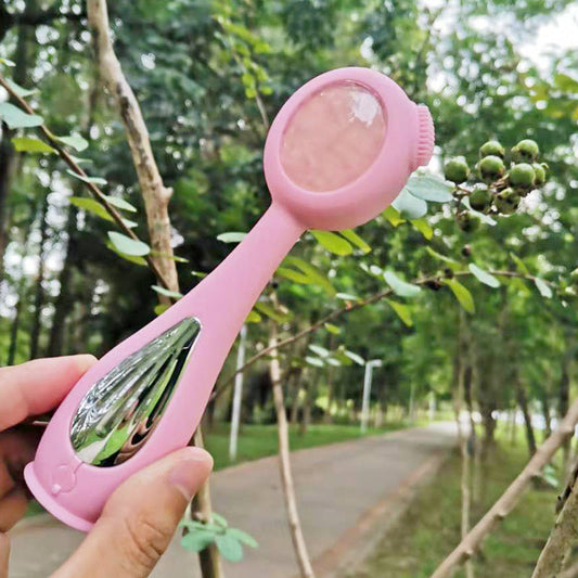 JMT-468298 Double Contact Basic Cleansing Jade Tool for Gentle Facial Cleansing - Pink