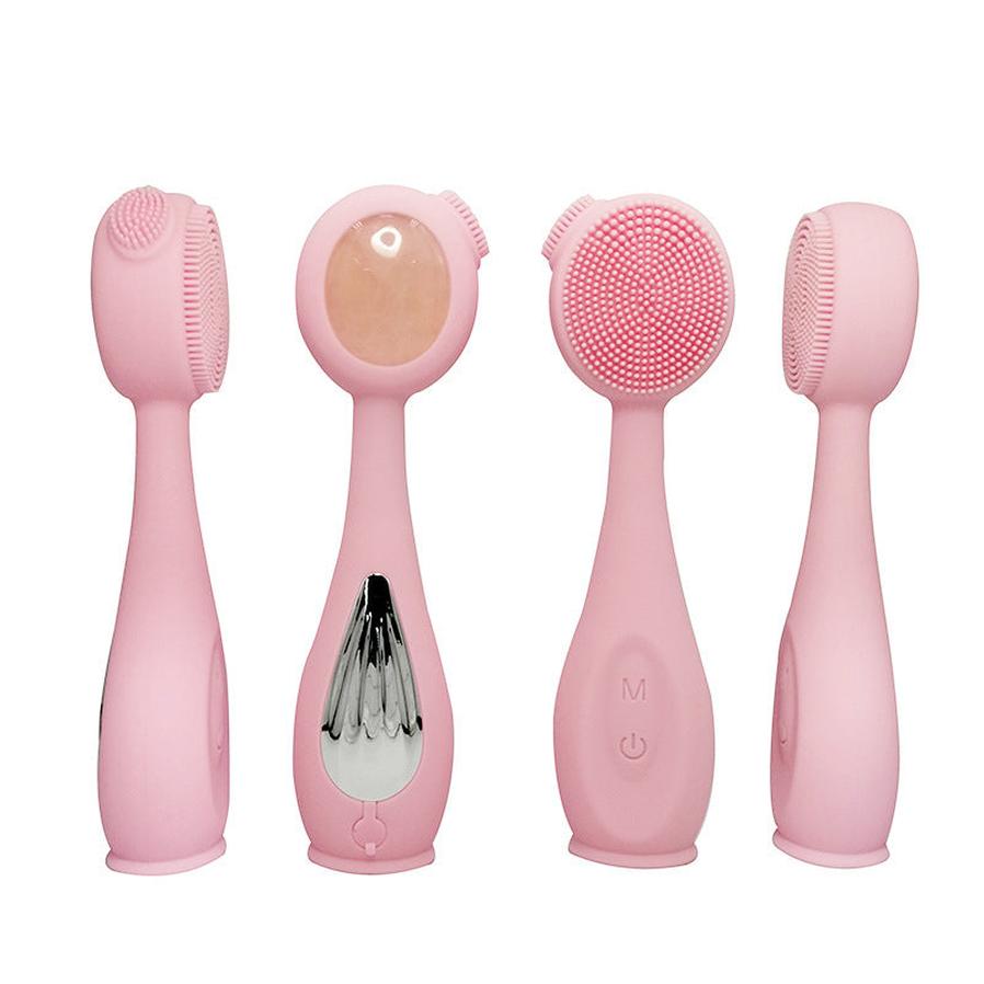 JMT-468298 Double Contact Basic Cleansing Jade Tool for Gentle Facial Cleansing - Pink