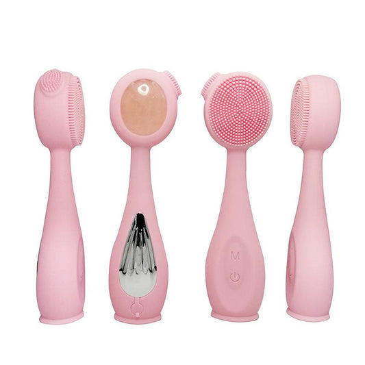 JMT-468298 Double Contact Basic Cleansing Jade Tool for Gentle Facial Cleansing - Pink