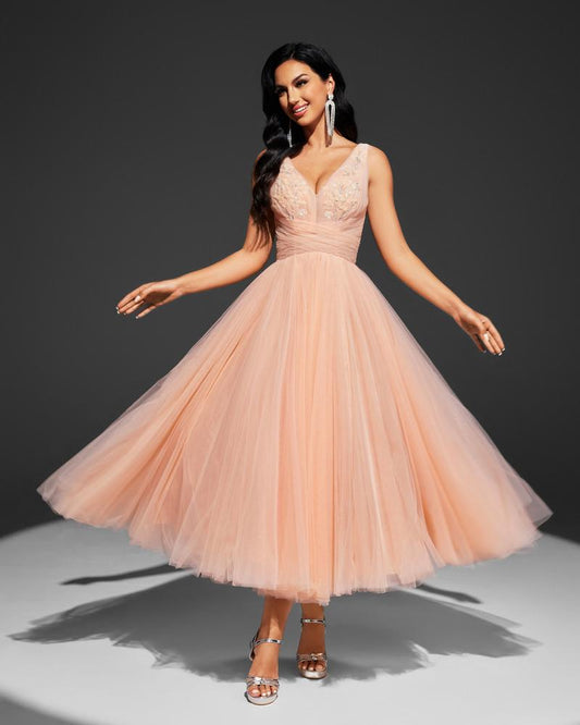 JMT-468298 Elegant Orange Evening Dress with Timeless Design and Flattering Fit