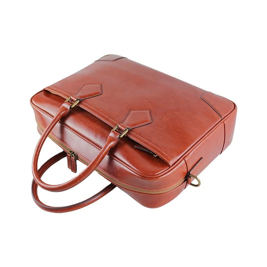 JMT-468874 Men's Leather Laptop Briefcase for Business and Work Use