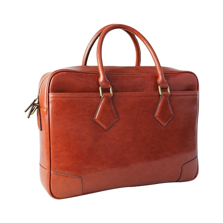 JMT-468874 Men's Leather Laptop Briefcase for Business and Work Use
