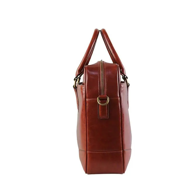 JMT-468874 Men's Leather Laptop Briefcase for Business and Work Use