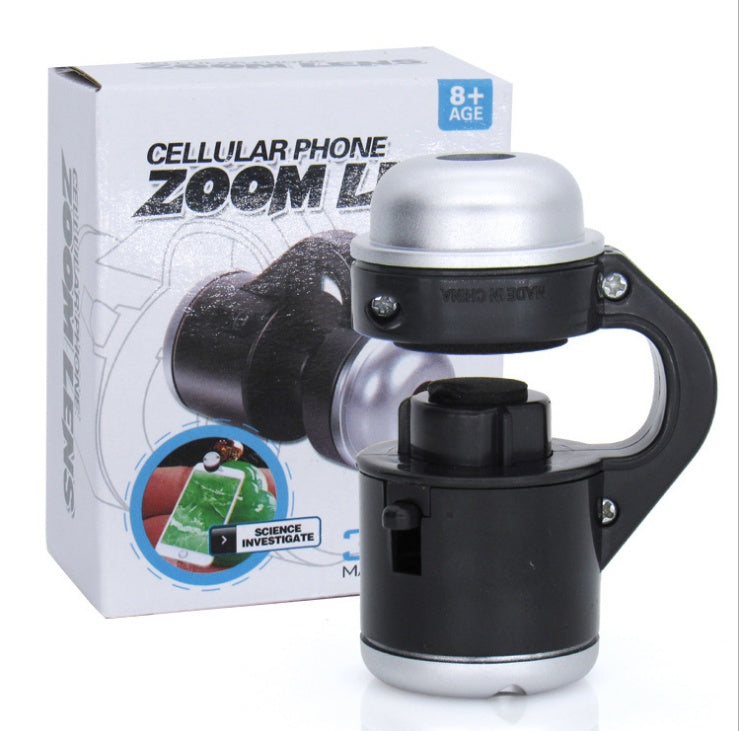 JMT-469066 30x Mobile Phone Lens Microscope with LED Light for Enhanced Night Observation