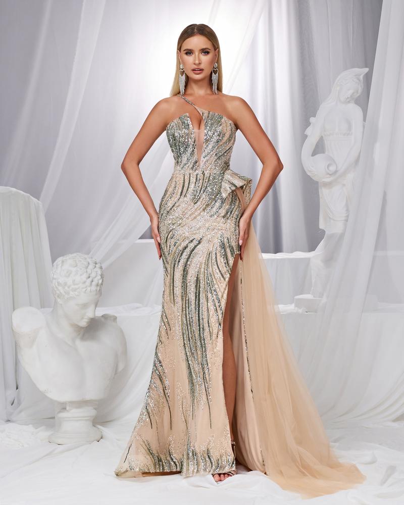 JMT-469130 Elegant Green Evening Gown for Women - SH0180