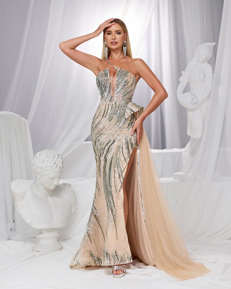 JMT-469130 Elegant Green Evening Gown for Women - SH0180