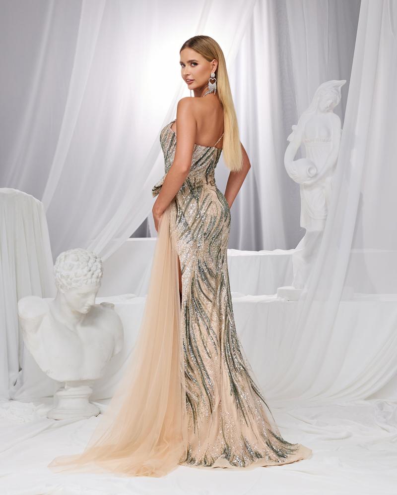 JMT-469130 Elegant Green Evening Gown for Women - SH0180