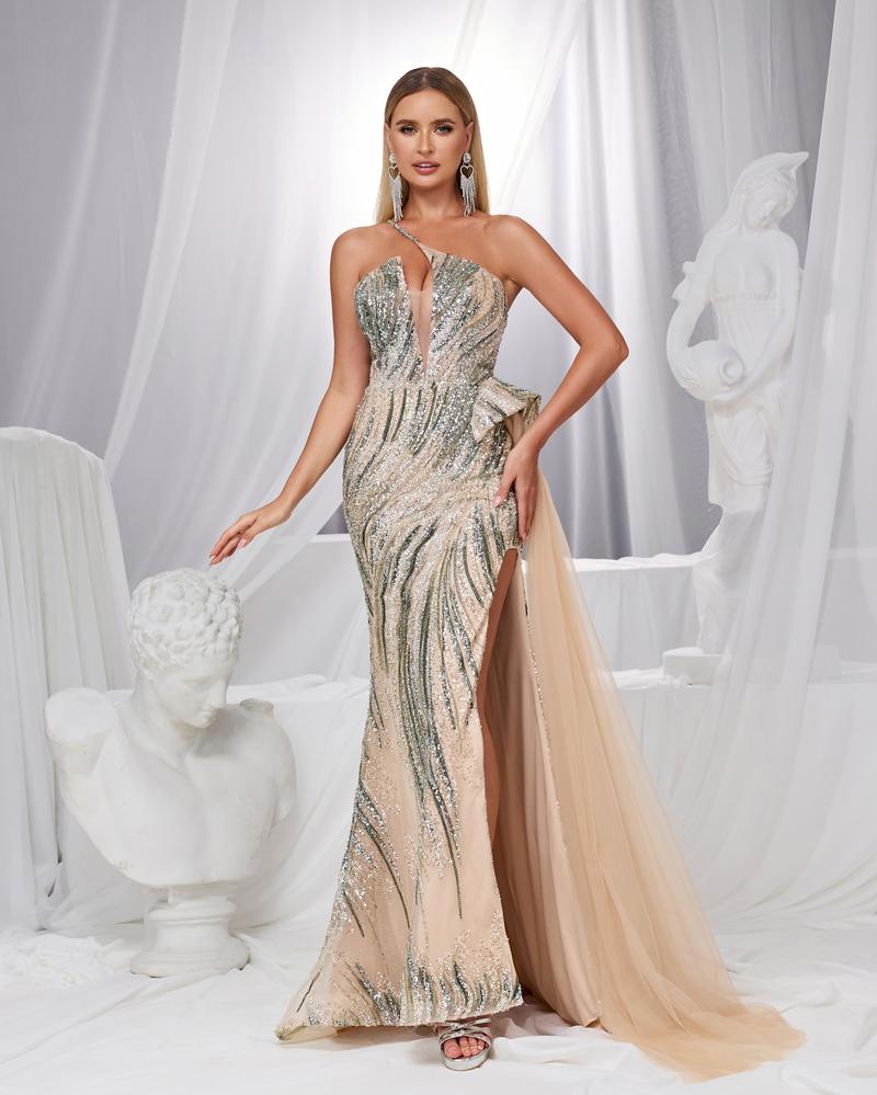 JMT-469130 Elegant Green Evening Gown for Women - SH0180
