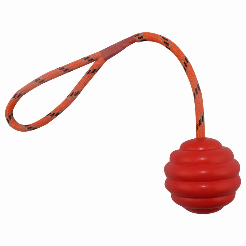 JMT-469194 Interactive Multi-color Rubber Bite-resistant Molar Clean Rope Knot Ball Toy for Pets 6*30cm
