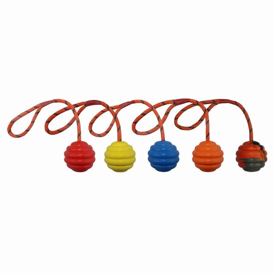 JMT-469194 Interactive Multi-color Rubber Bite-resistant Molar Clean Rope Knot Ball Toy for Pets 6*30cm
