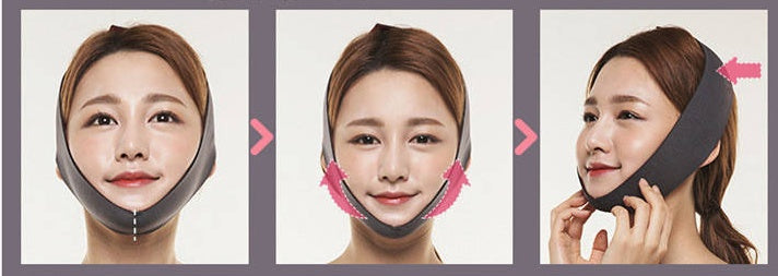JMT-469450 Non-Electric Face-Lift Bandage for Facial Contouring and Muscle Firming in Black and Pink