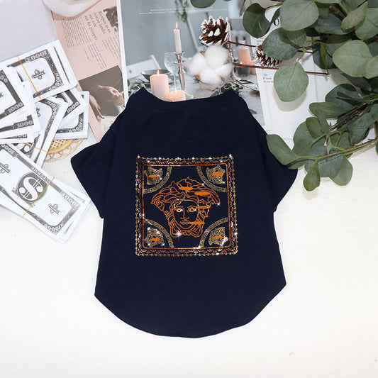 JMT-469834 Schnauzer Summer T-shirt in Cotton, Lightweight Design for Pets - Available in White and Black, Sizes S to XXL