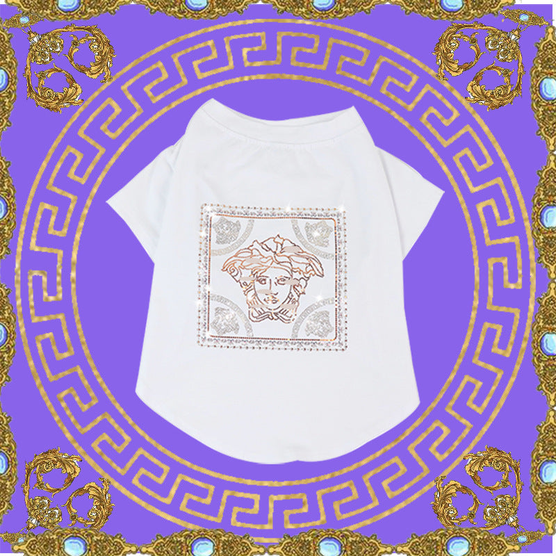 JMT-469834 Schnauzer Summer T-shirt in Cotton, Lightweight Design for Pets - Available in White and Black, Sizes S to XXL