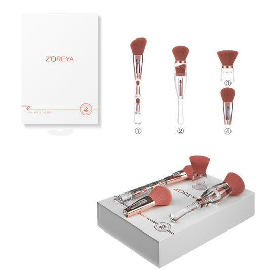 JMT-470474 Transparent Acrylic Makeup Brush Set - 9 Essential Brushes with Man-Made Fiber Bristles