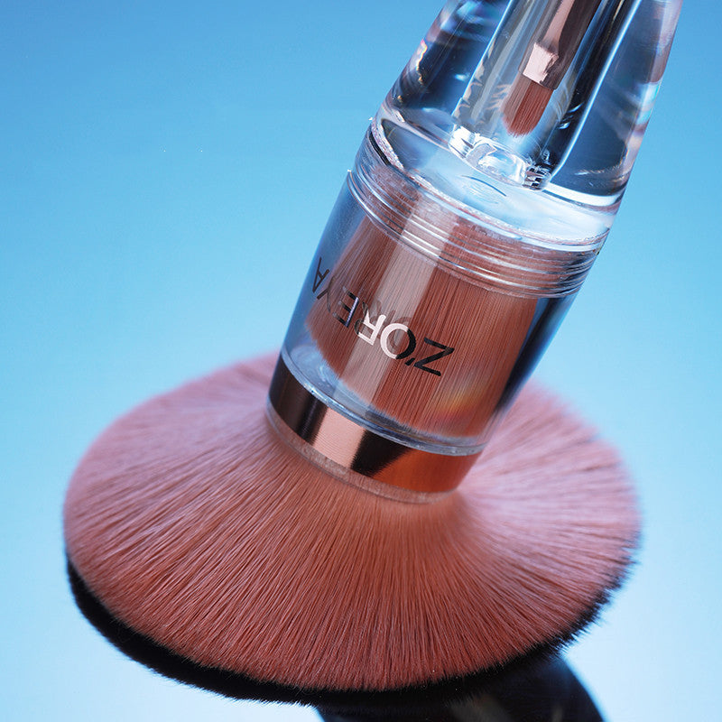 JMT-470474 Transparent Acrylic Makeup Brush Set - 9 Essential Brushes with Man-Made Fiber Bristles