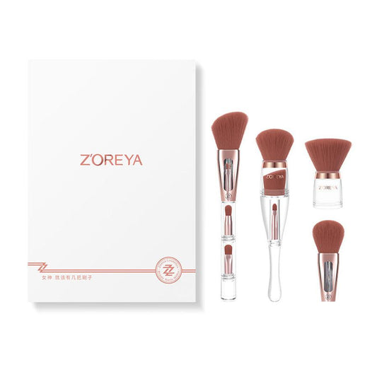 JMT-470474 Transparent Acrylic Makeup Brush Set - 9 Essential Brushes with Man-Made Fiber Bristles