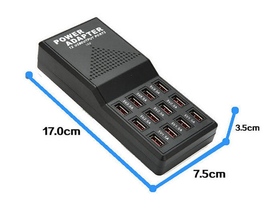 JMT-470538 12-Port USB Smart Mobile Phone Charger with Indication Function