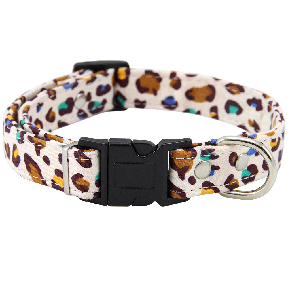 JMT-470858 Pure Cotton Adjustable Dog Collar with Matching Leash - Various Sizes Available