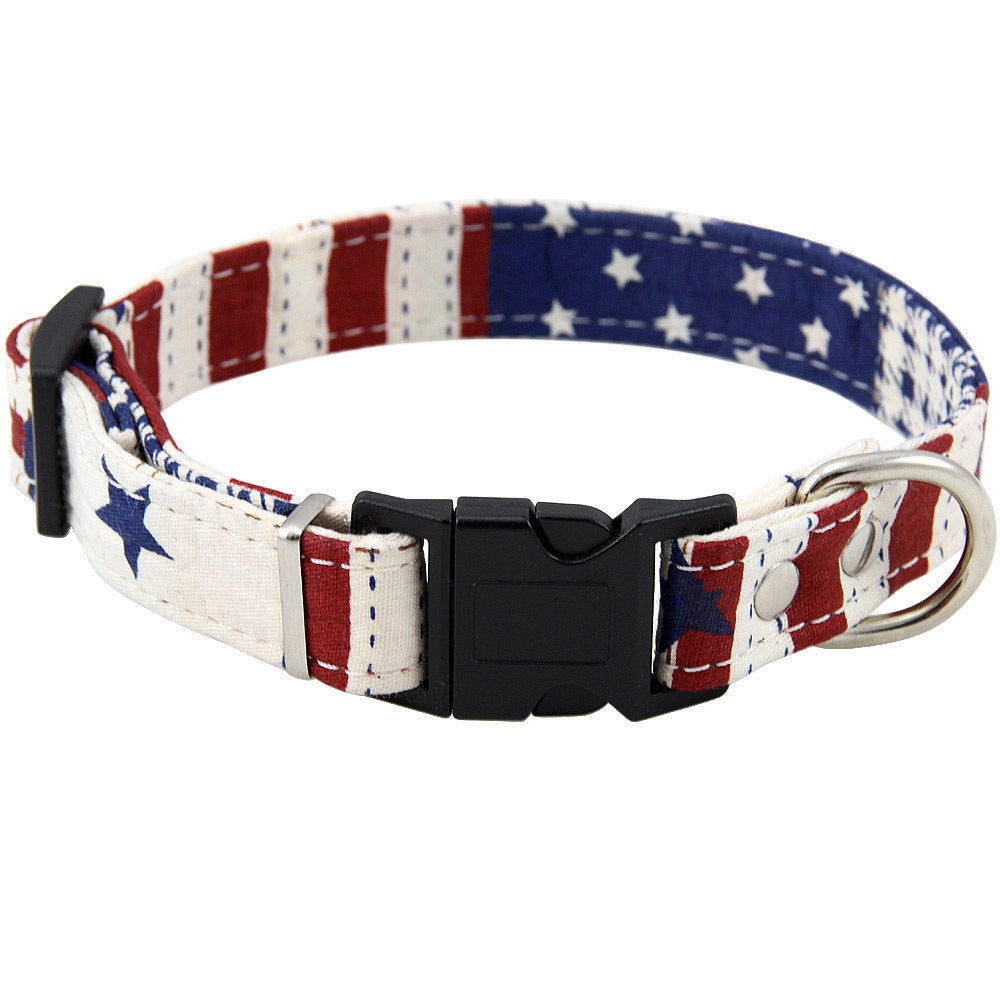 JMT-470858 Pure Cotton Adjustable Dog Collar with Matching Leash - Various Sizes Available