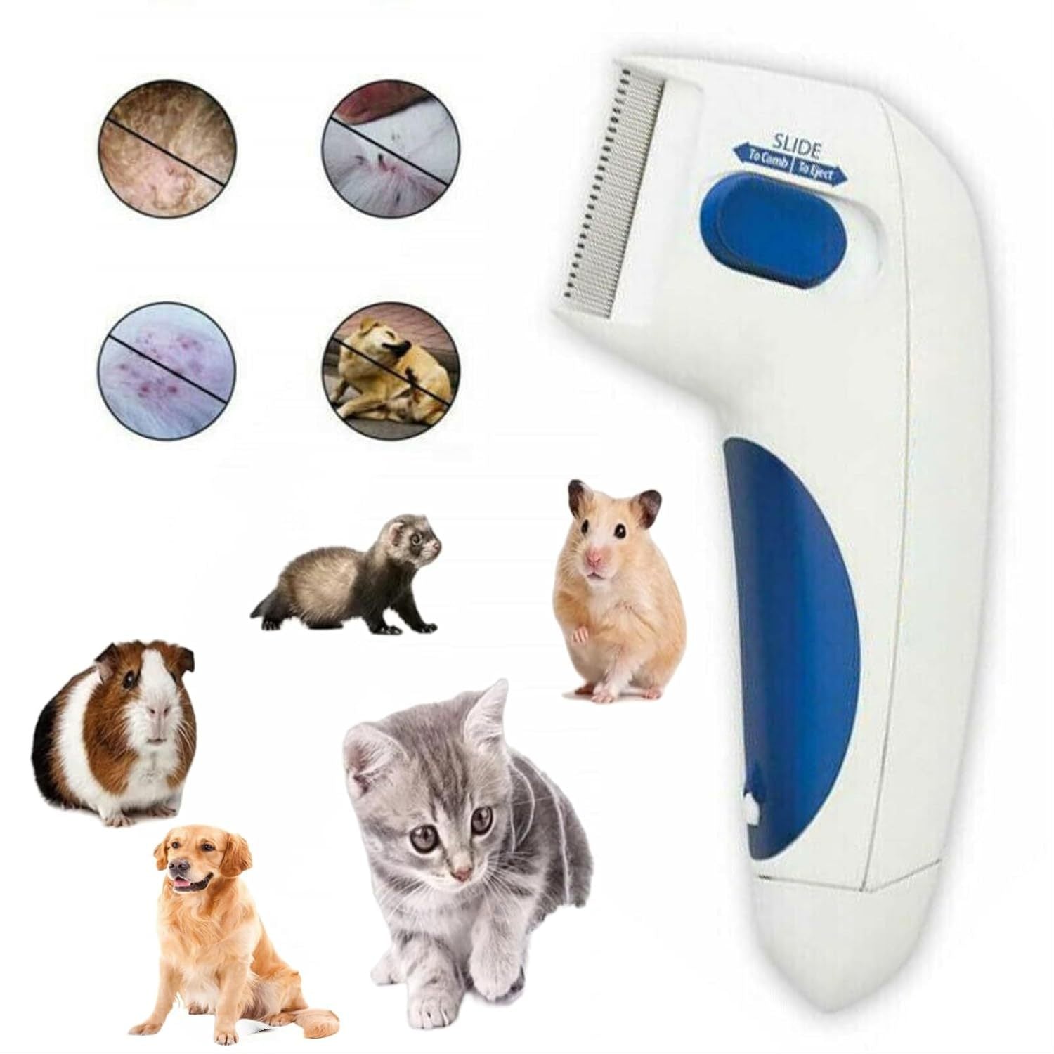 JMT-471434 Electric Pet Comb for Dogs, Cats, and Rabbits - Cordless Grooming Tool for Long and Short Hair