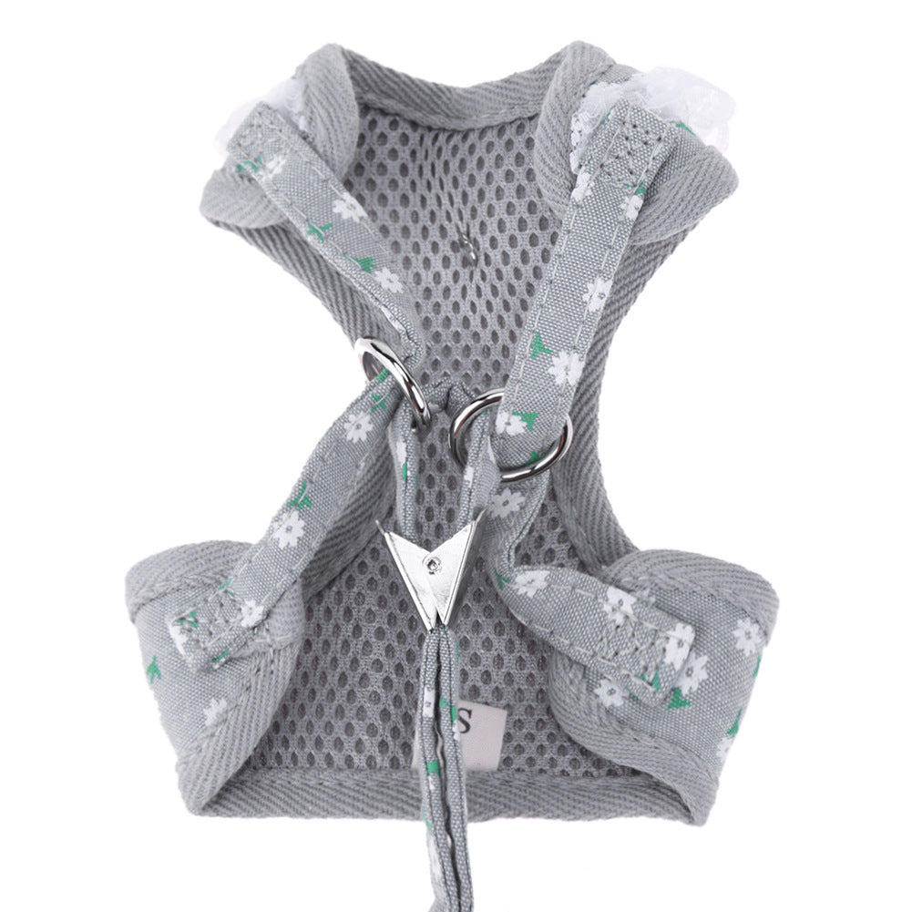 JMT-471690 Adjustable Pet Chest Harness with Bow Tie - Breathable Canvas & Polyester, Various Sizes (S-XL)