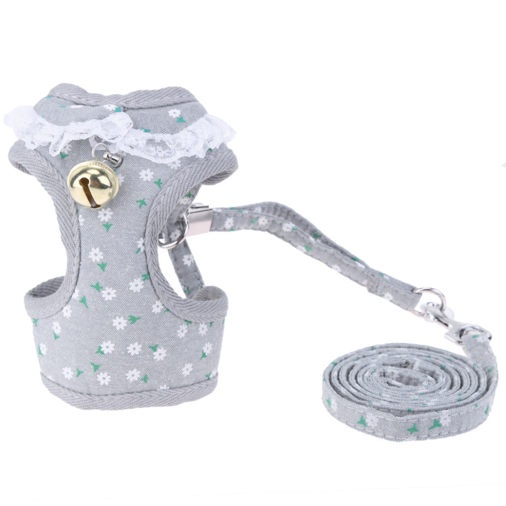 JMT-471690 Adjustable Pet Chest Harness with Bow Tie - Breathable Canvas & Polyester, Various Sizes (S-XL)