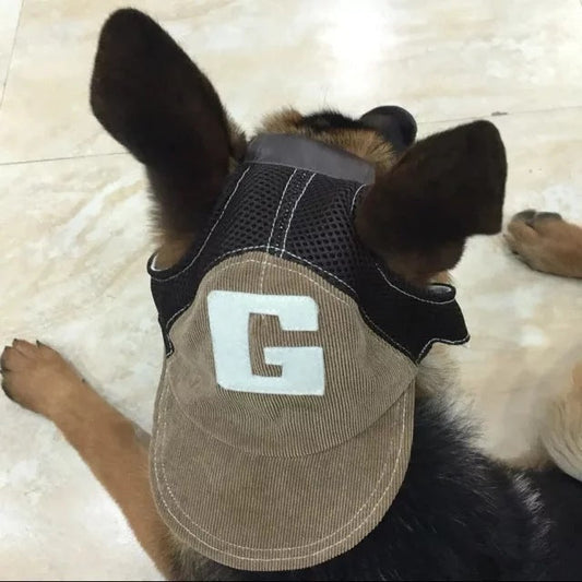 JMT-472138 Stylish Sun Hat for Dogs in Blue and Brown - Available in Multiple Sizes