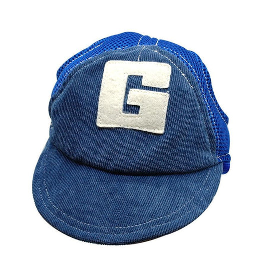 JMT-472138 Stylish Sun Hat for Dogs in Blue and Brown - Available in Multiple Sizes