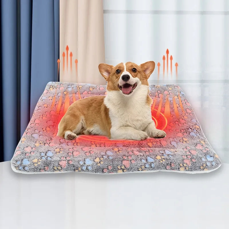JMT-472330 Reversible Soft Coral Velvet Pet Bed Mat for Dogs and Cats - Washable Crate Pad with Non-Slip Backing