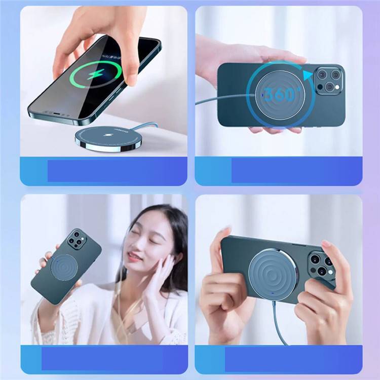 JMT-472842 15W Magnetic Wireless Charger - Fast Charging, ABS Material, Compatible with Various Devices