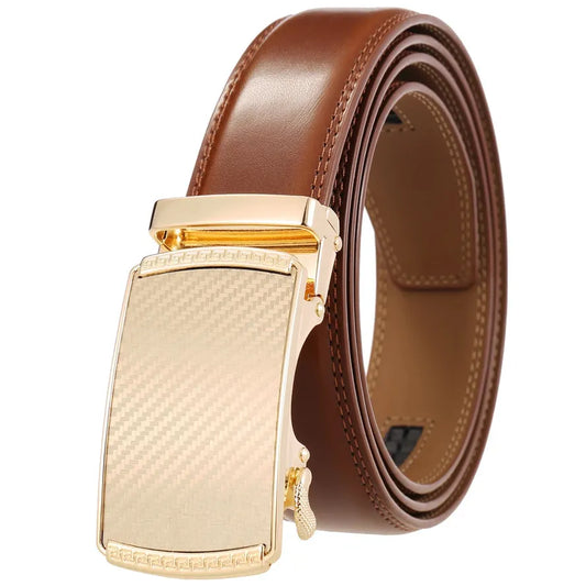 JMT-473098 Genuine Leather Cowhide Men's Automatic Buckle Belt - Model LY36-0191-1
