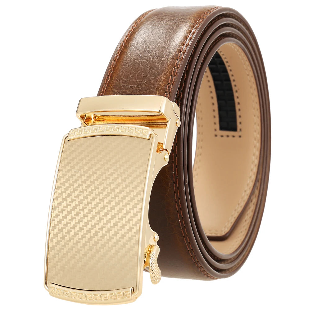 JMT-473098 Genuine Leather Cowhide Men's Automatic Buckle Belt - Model LY36-0191-1